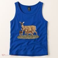 Whitetail Deer Doe And Cute Twin Fawns Wildlife Art Meaningful Gift Tank Top thumb 2