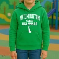 Wilmington Delaware Est 1832 Varsity Kids Hoodie thumb 3