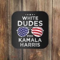White Dudes For Kamala Harris Coaster thumb 0