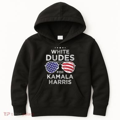 White Dudes For Kamala Harris Kids Hoodie