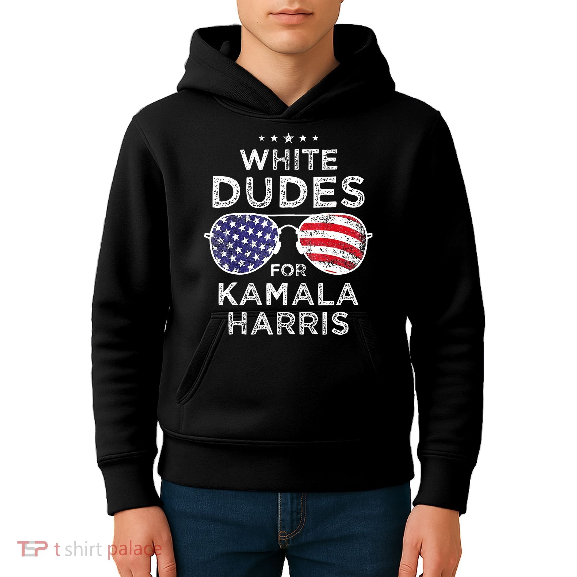 White Dudes For Kamala Harris Kids Hoodie