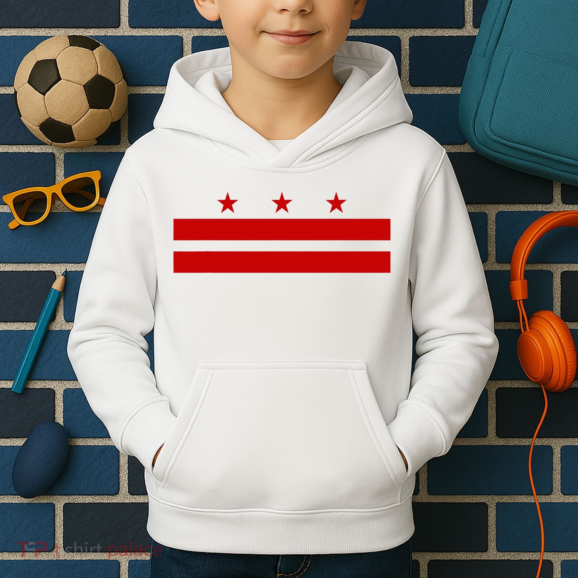 Washington D.C. Flag A Capital City Kids Hoodie