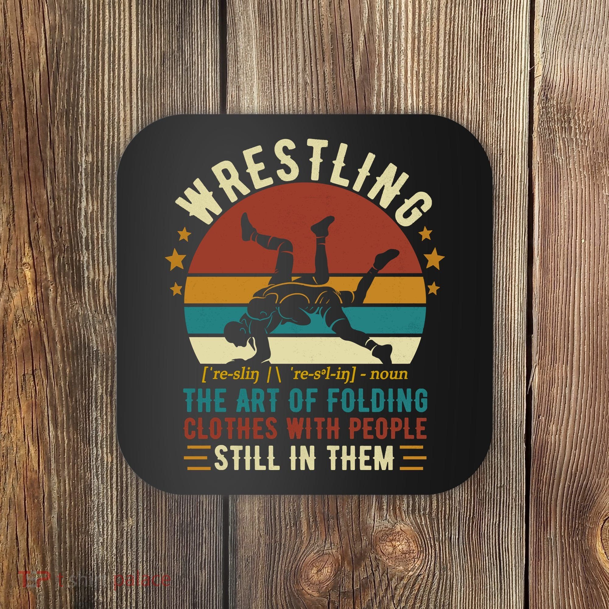 Wrestling Definition Funny Wrestle Women Boy Wrestling Coaster