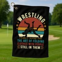 Wrestling Definition Funny Wrestle Women Boy Wrestling Golf Towel thumb 1