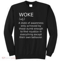 Woke Definition Funny Anti Woke Saying Anti Woke Sweatshirt thumb 0