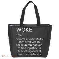 Woke Definition Funny Anti Woke Saying Anti Woke Tote Bag thumb 0