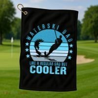 Waterski Dad Fathers Day Ski Lover Dad Water Skiing Rider Gift Golf Towel thumb 1