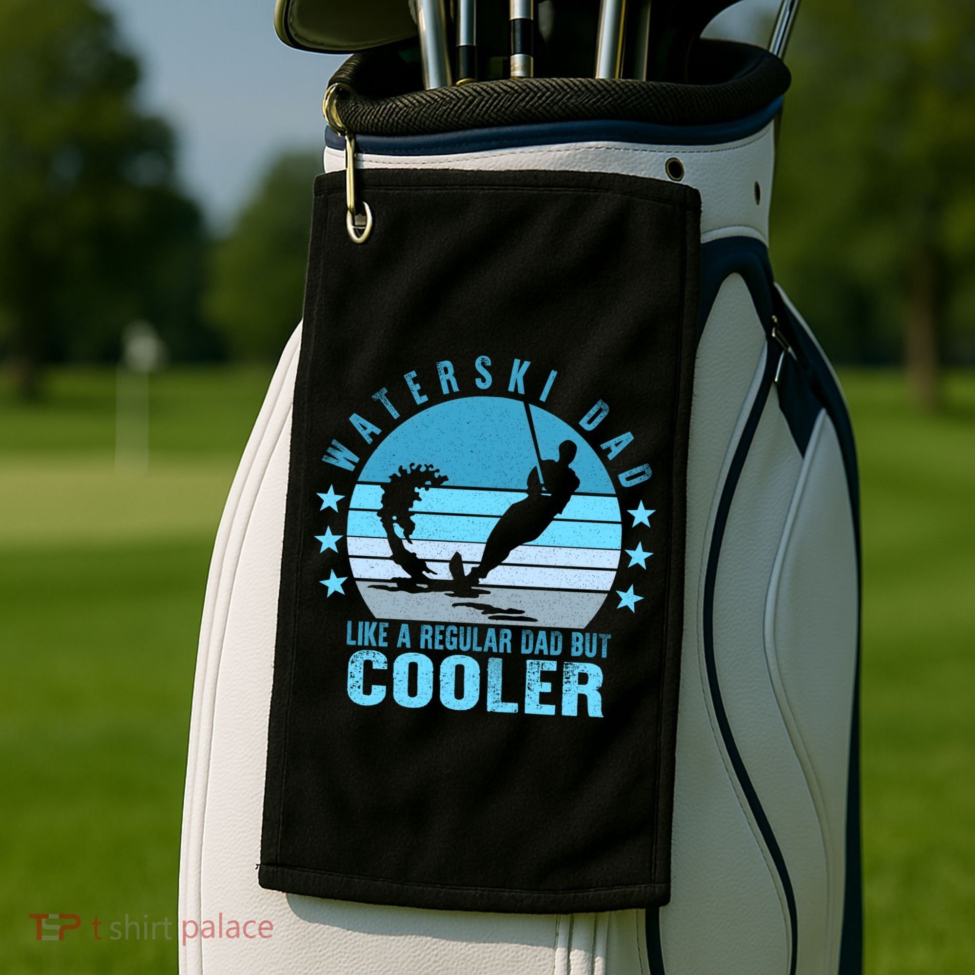 Waterski Dad Fathers Day Ski Lover Dad Water Skiing Rider Gift Golf Towel