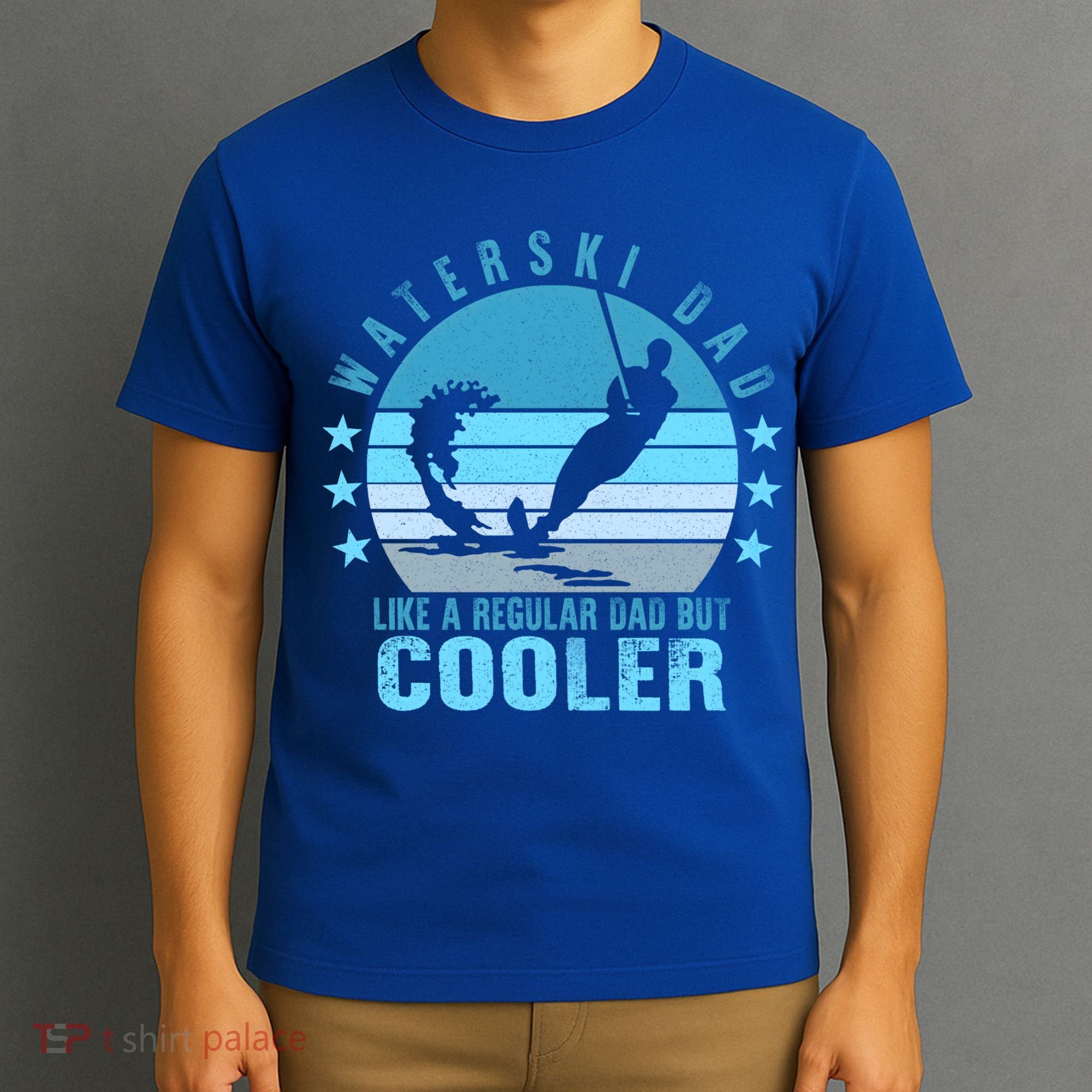 Waterski Dad Fathers Day Ski Lover Dad Water Skiing Rider Gift T-Shirt