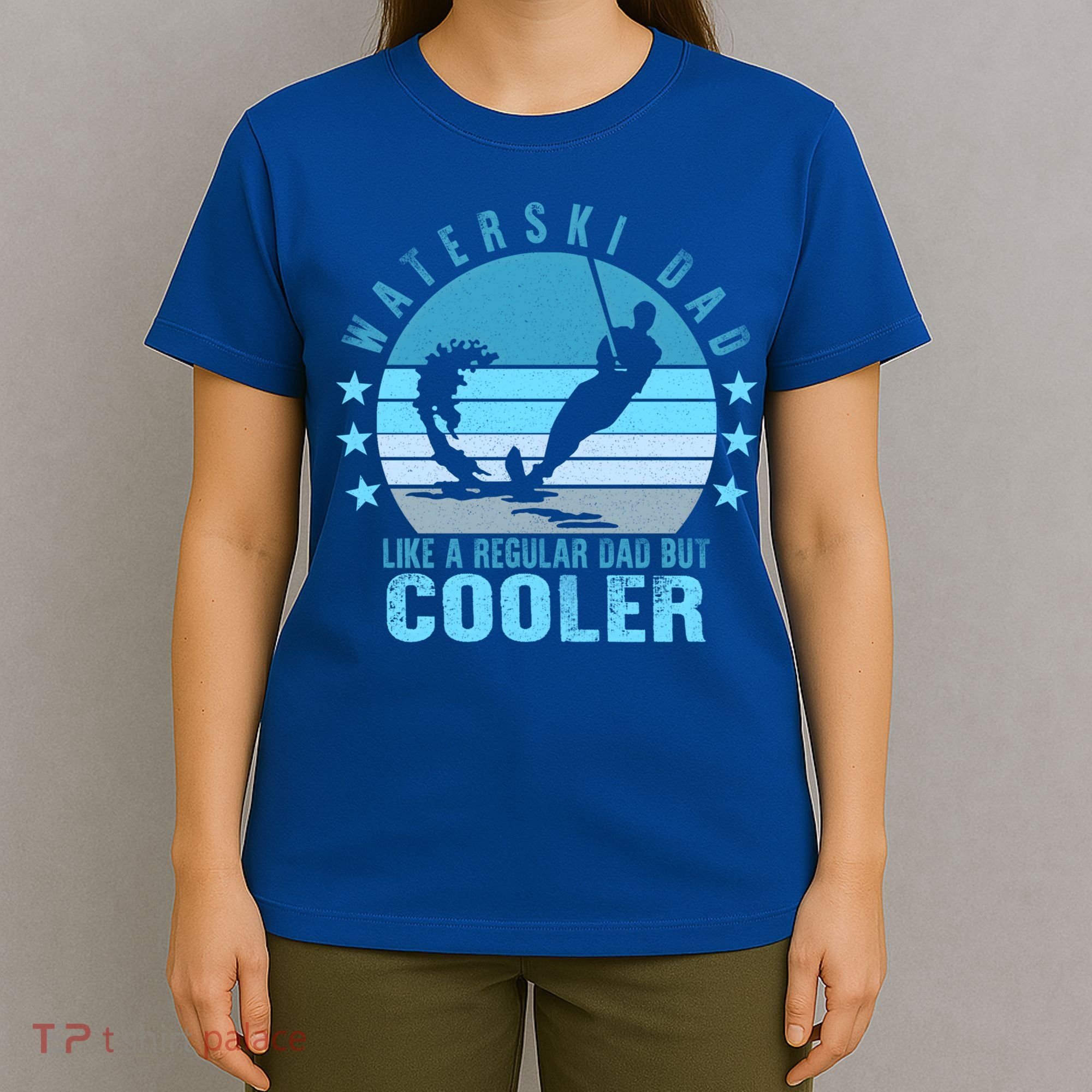 Waterski Dad Fathers Day Ski Lover Dad Water Skiing Rider Gift T-Shirt