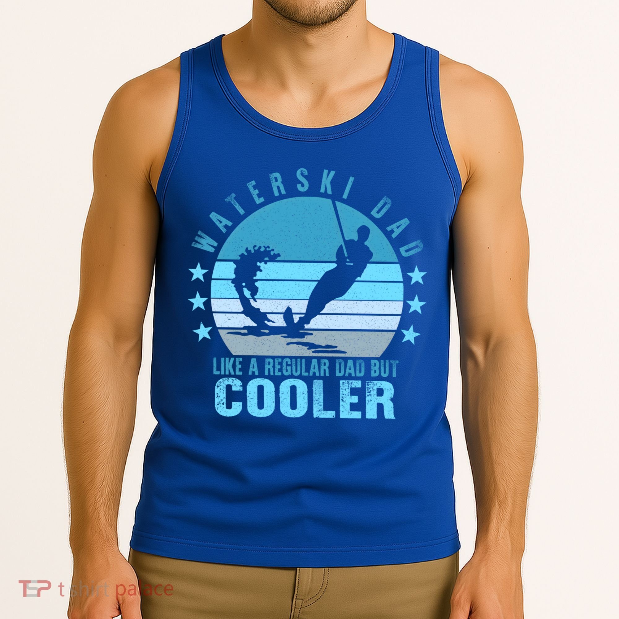 Waterski Dad Fathers Day Ski Lover Dad Water Skiing Rider Gift Tank Top