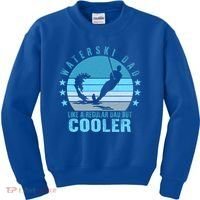 Waterski Dad Fathers Day Ski Lover Dad Water Skiing Rider Gift Kids Sweatshirt thumb 0
