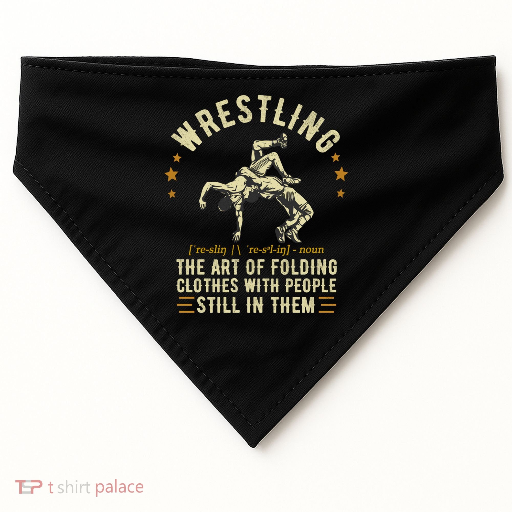 Wrestling Definition Funny Wrestle  Wrestling Cute Gift USA-Made Doggie Bandana