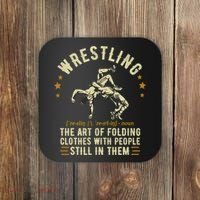 Wrestling Definition Funny Wrestle  Wrestling Cute Gift Coaster thumb 0