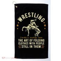 Wrestling Definition Funny Wrestle  Wrestling Cute Gift Golf Towel thumb 0