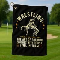 Wrestling Definition Funny Wrestle  Wrestling Cute Gift Golf Towel thumb 1