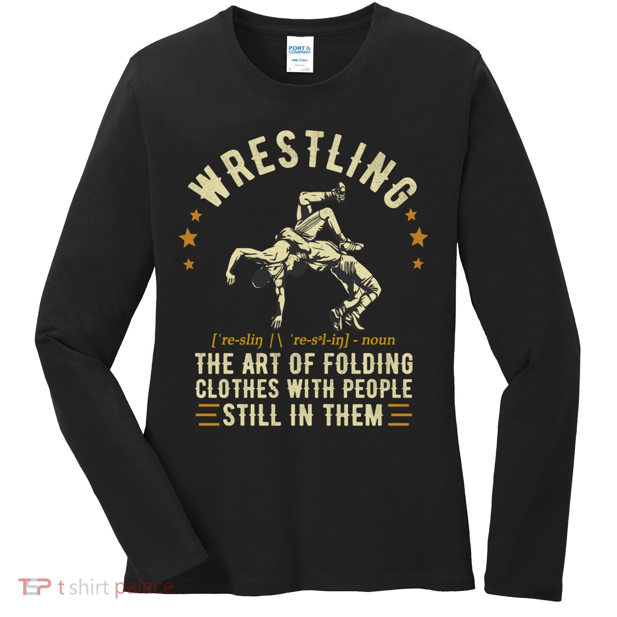 Wrestling Definition Funny Wrestle  Wrestling Cute Gift Women's Long Sleeve Shirt