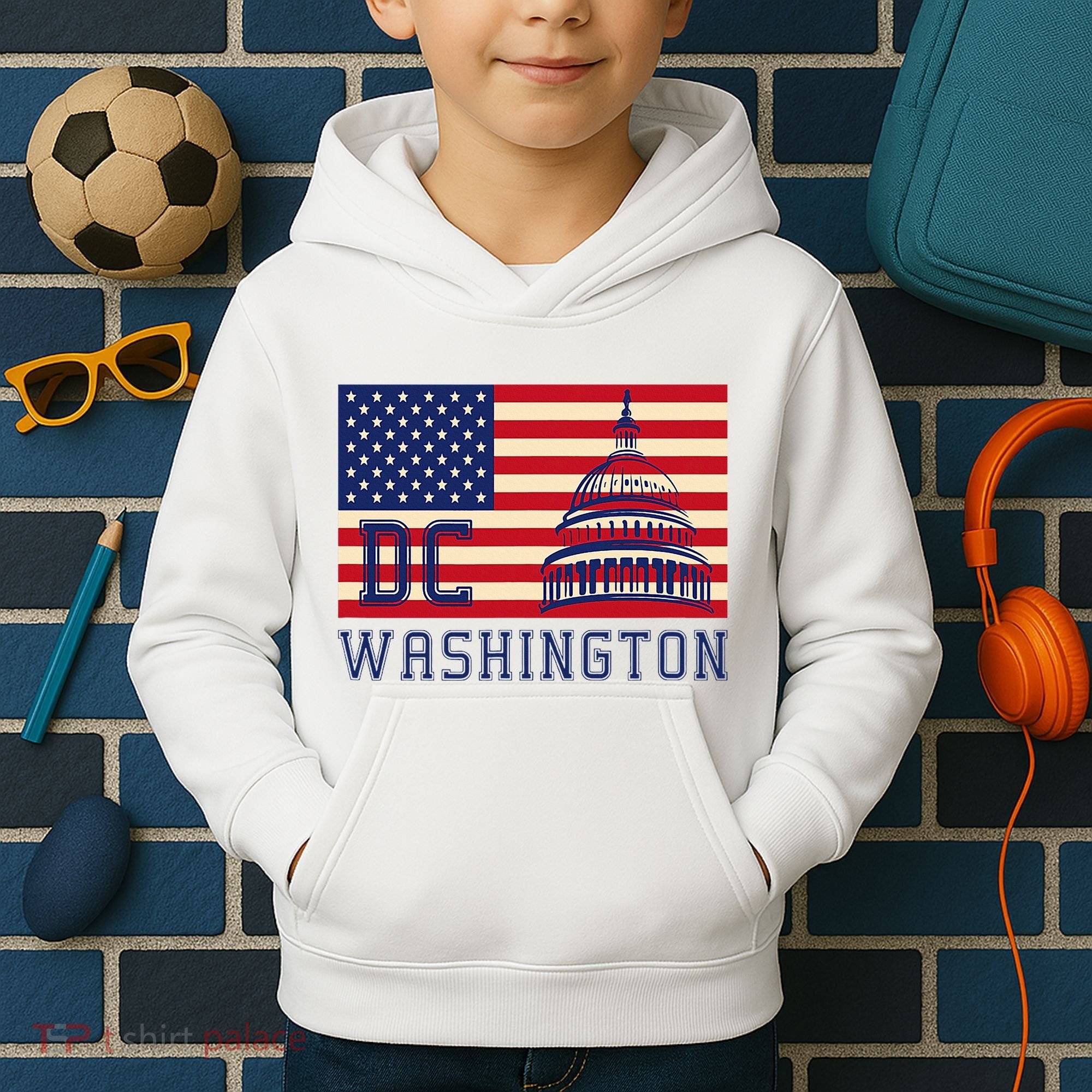 Washington Dc Flag Of The United States Kids Hoodie
