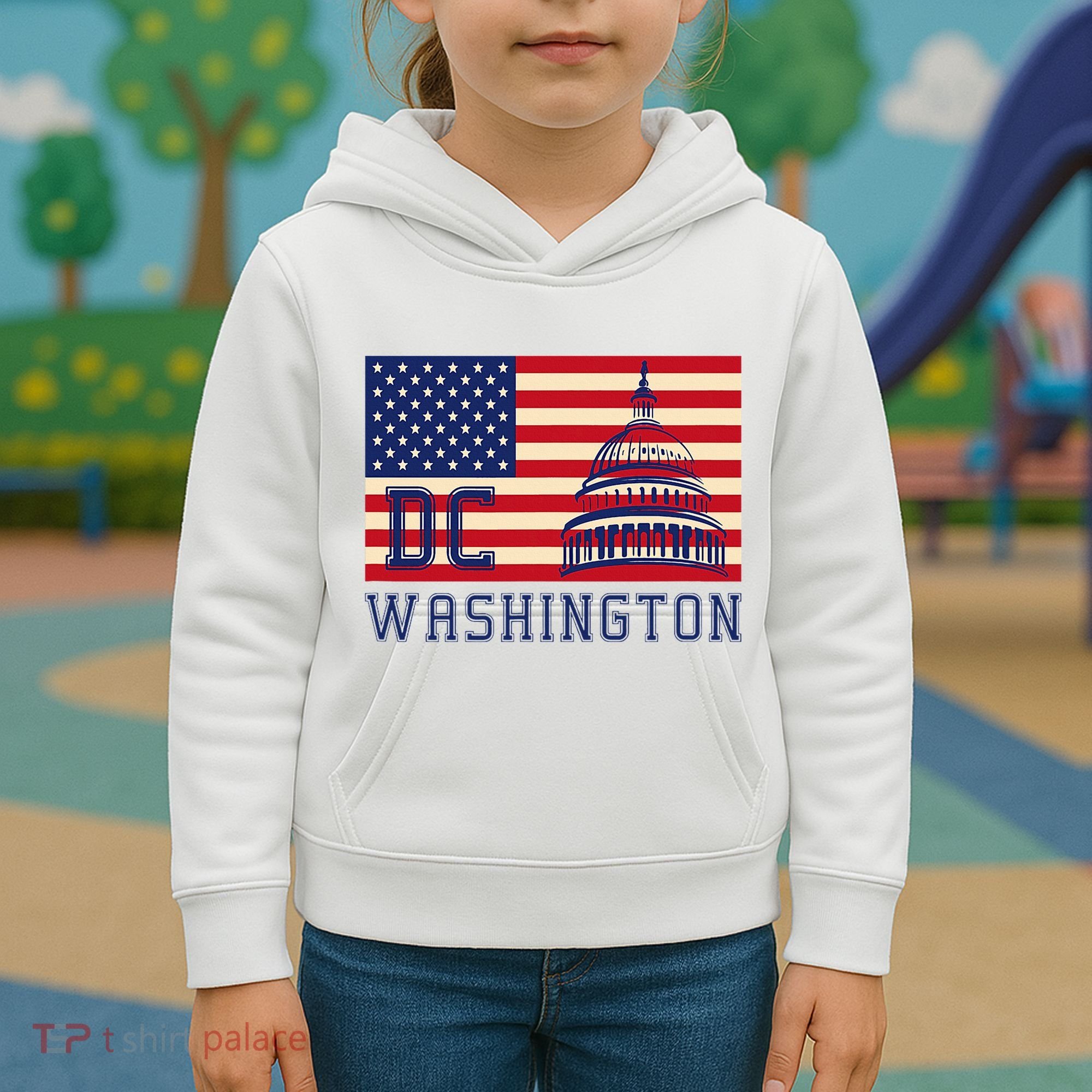 Washington Dc Flag Of The United States Kids Hoodie