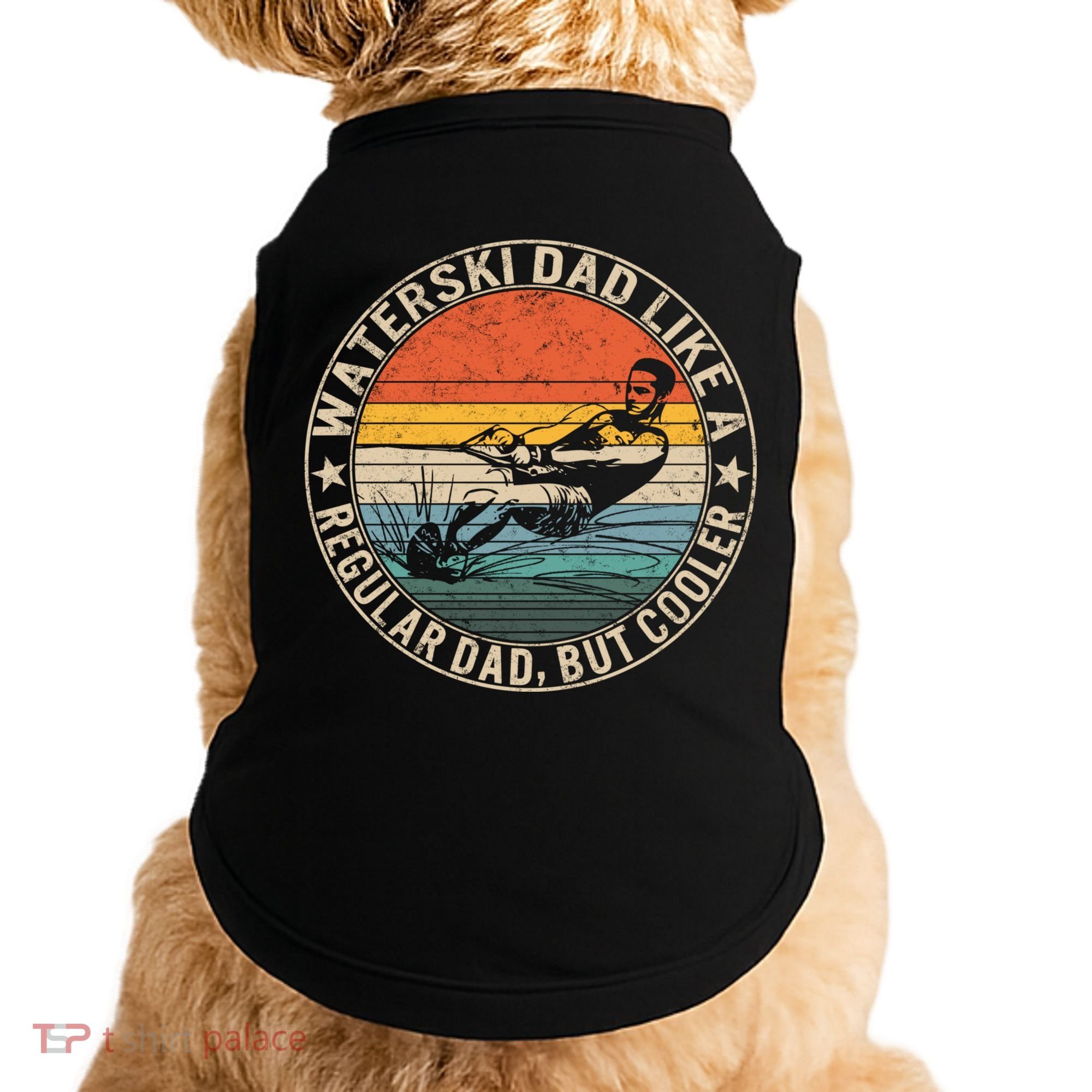 Waterski Dad Fathers Day Ski Lover Dad Water Skiing Rider Gift Doggie Tank