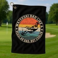 Waterski Dad Fathers Day Ski Lover Dad Water Skiing Rider Gift Golf Towel thumb 1
