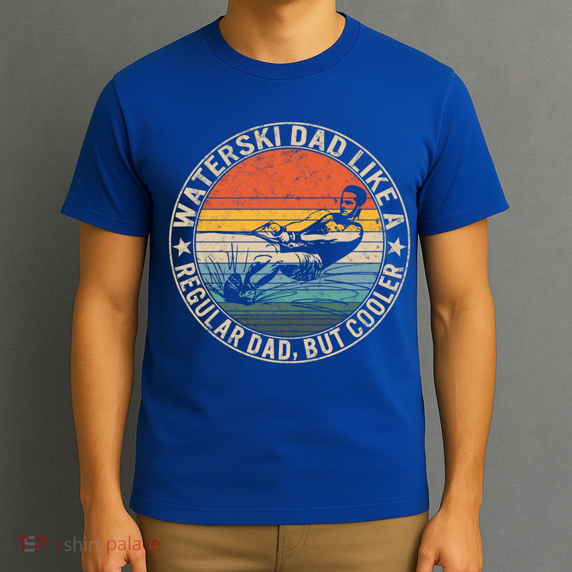 Waterski Dad Fathers Day Ski Lover Dad Water Skiing Rider Gift T-Shirt