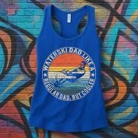 Waterski Dad Fathers Day Ski Lover Dad Water Skiing Rider Gift Women's Tank Top thumb 3