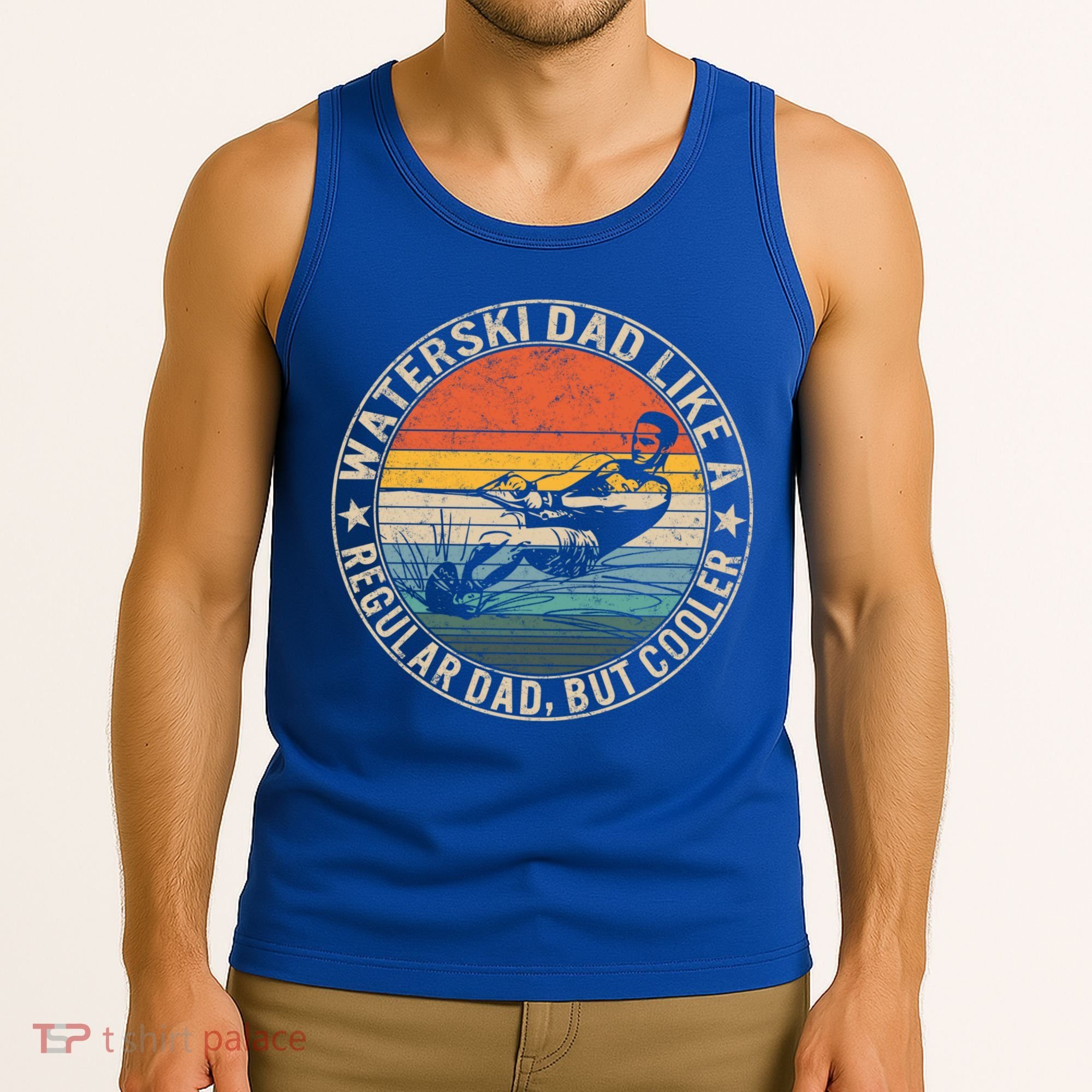 Waterski Dad Fathers Day Ski Lover Dad Water Skiing Rider Gift Tank Top