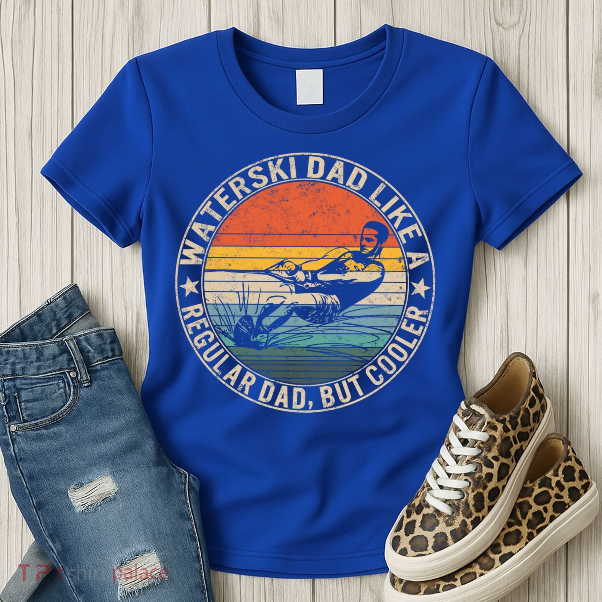 Waterski Dad Fathers Day Ski Lover Dad Water Skiing Rider Gift Women's T-Shirt