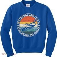 Waterski Dad Fathers Day Ski Lover Dad Water Skiing Rider Gift Kids Sweatshirt thumb 0