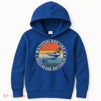 Waterski Dad Fathers Day Ski Lover Dad Water Skiing Rider Gift Kids Hoodie thumb 0
