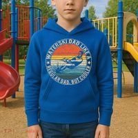 Waterski Dad Fathers Day Ski Lover Dad Water Skiing Rider Gift Kids Hoodie thumb 2