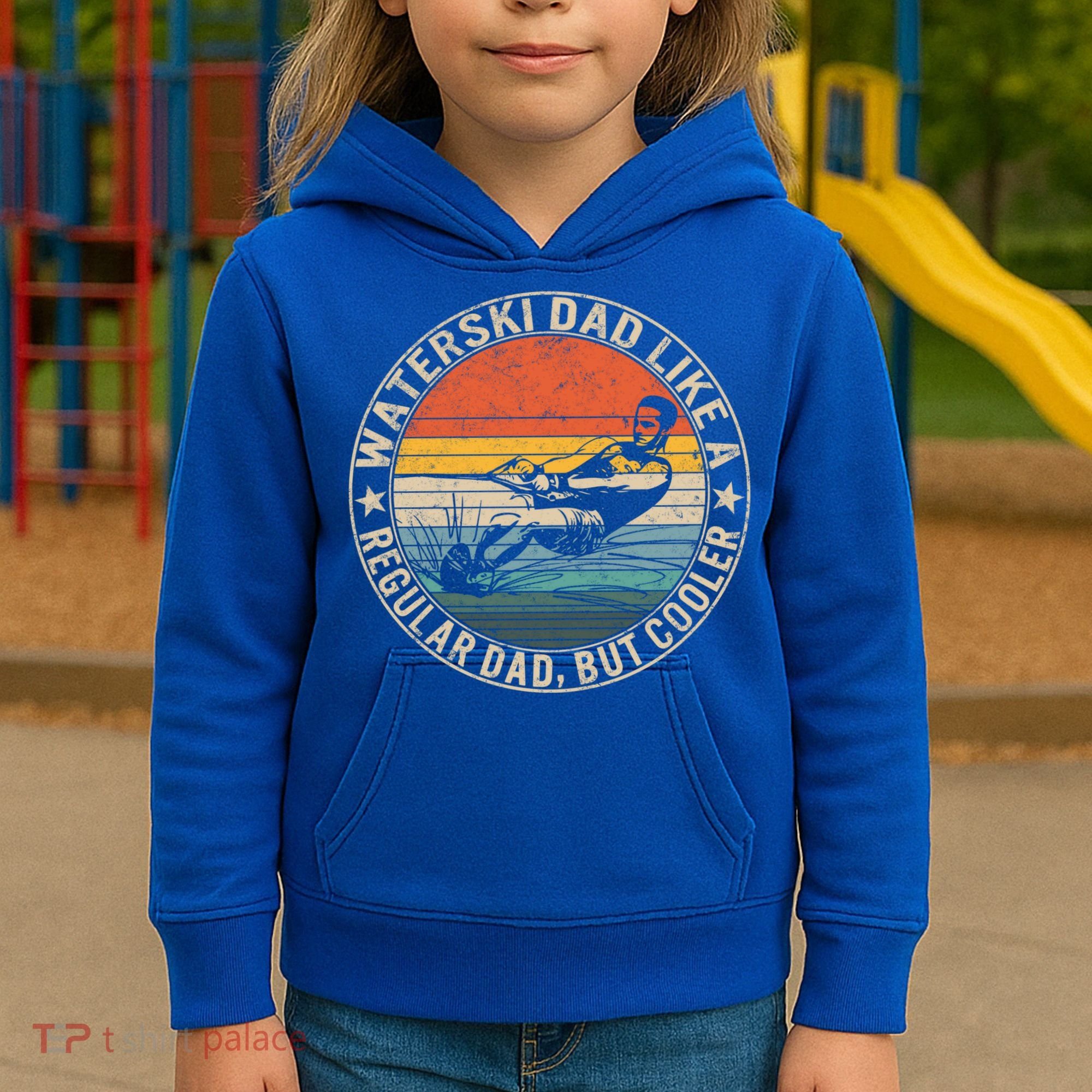 Waterski Dad Fathers Day Ski Lover Dad Water Skiing Rider Gift Kids Hoodie