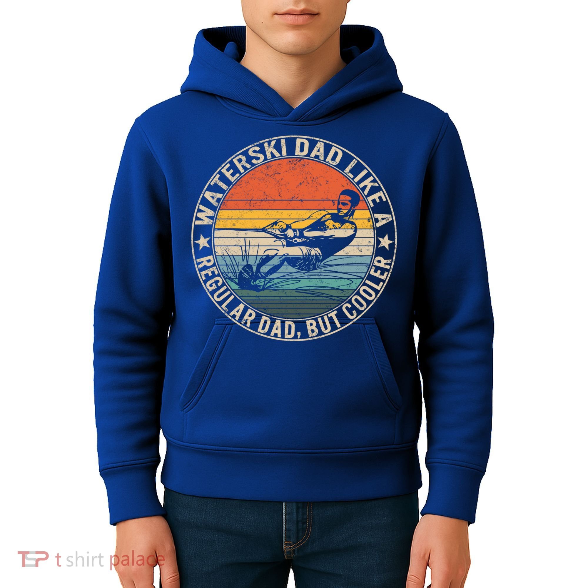 Waterski Dad Fathers Day Ski Lover Dad Water Skiing Rider Gift Kids Hoodie