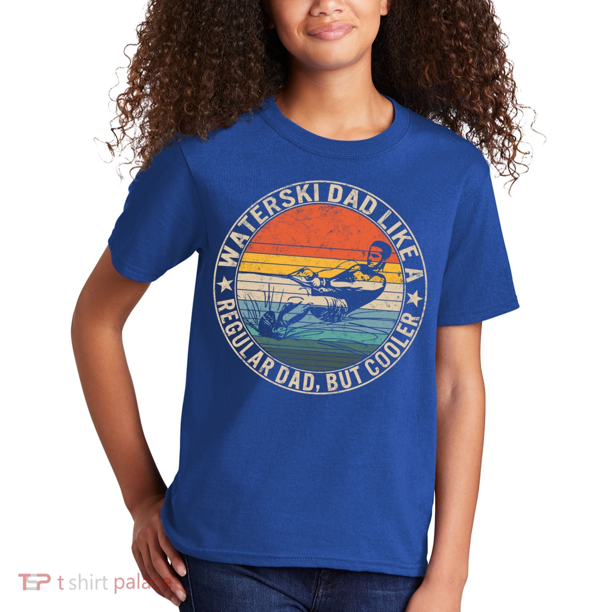 Waterski Dad Fathers Day Ski Lover Dad Water Skiing Rider Gift Kids T-Shirt