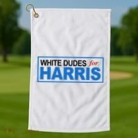 White Dudes For Kamala Harris Golf Towel thumb 1