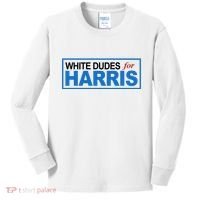 White Dudes For Kamala Harris Kids Long Sleeve Shirt thumb 0