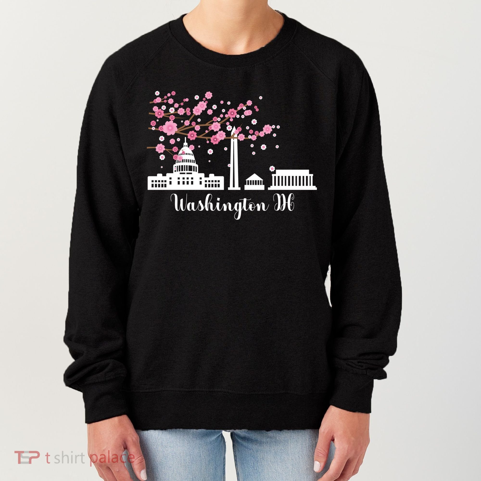 Washington Dc Funny Gift Cherry Blossoms Memorial Monut Meaningful Gift Women's Sweatshirt