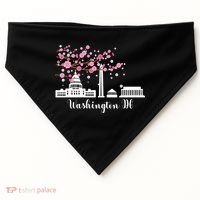Washington Dc Funny Gift Cherry Blossoms Memorial Monut Meaningful Gift USA-Made Doggie Bandana thumb 0