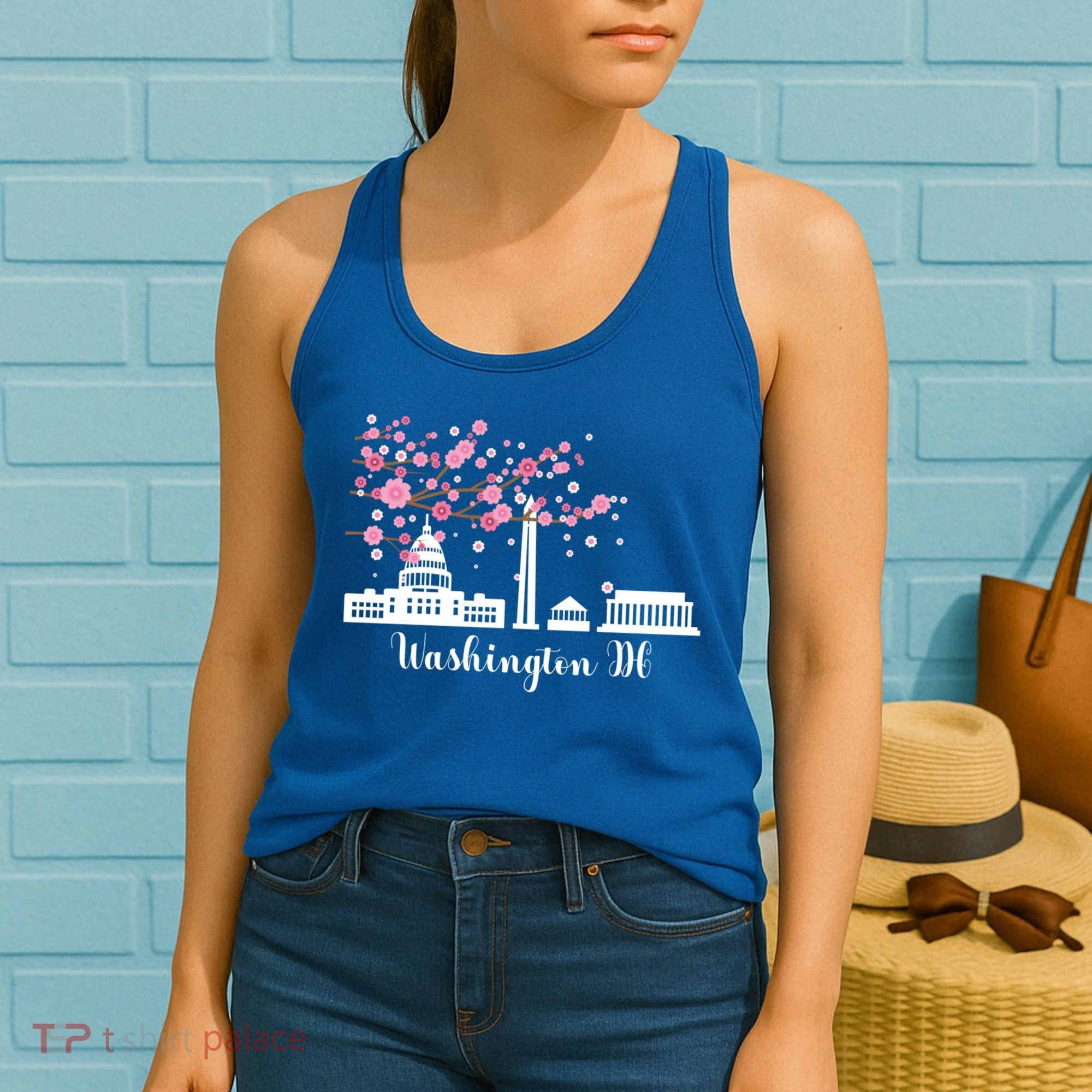 Washington Dc Funny Gift Cherry Blossoms Memorial Monut Meaningful Gift Women's Tank Top