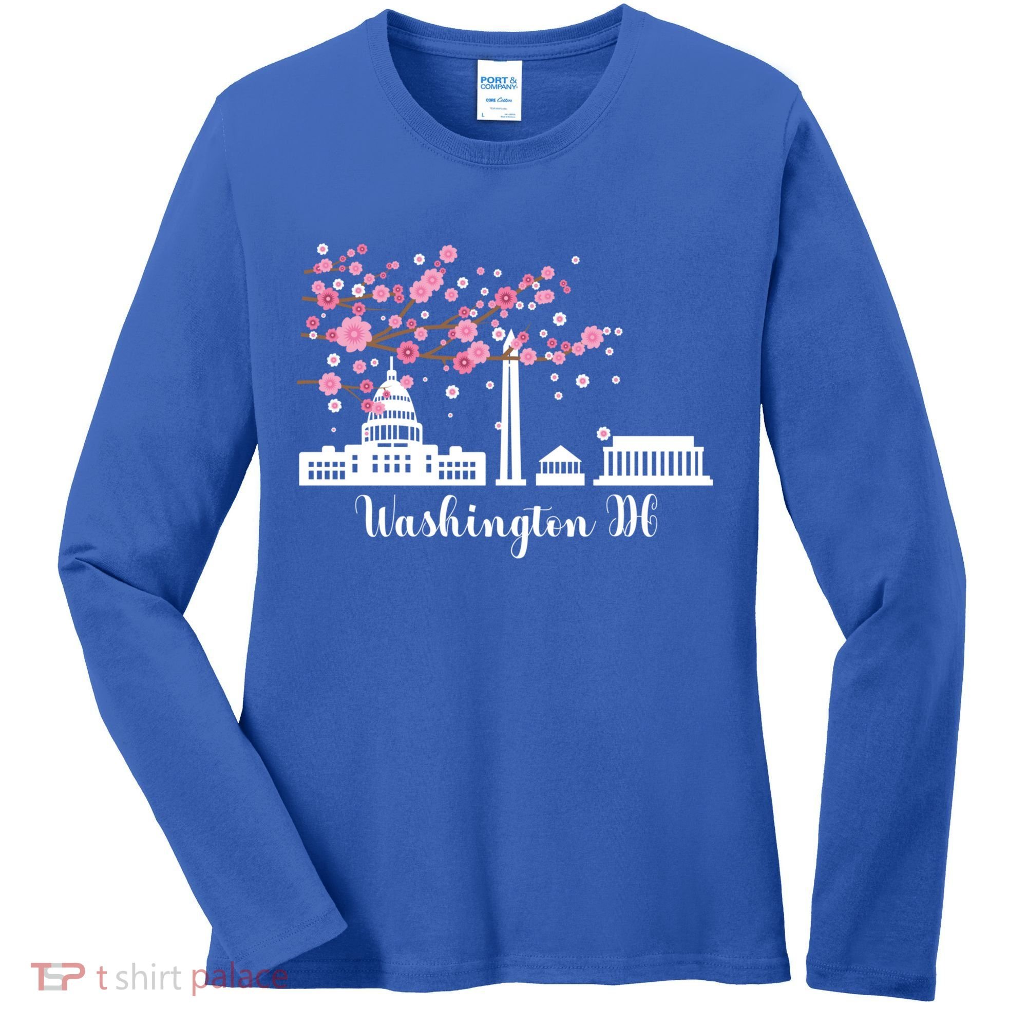 Washington Dc Funny Gift Cherry Blossoms Memorial Monut Meaningful Gift Women's Long Sleeve Shirt