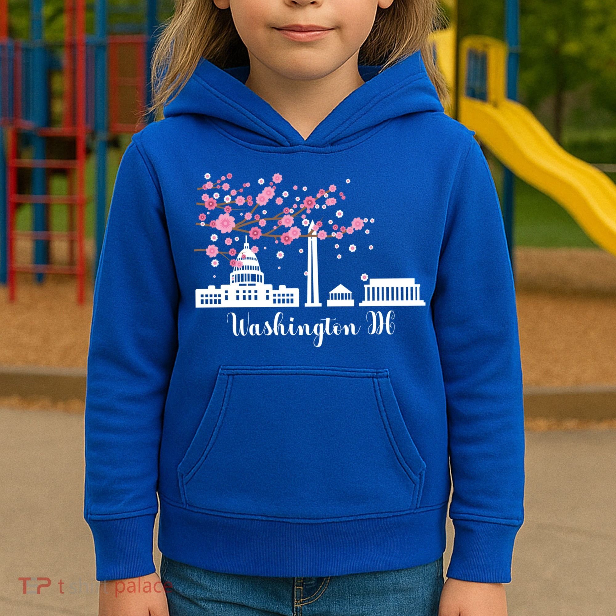 Washington Dc Funny Gift Cherry Blossoms Memorial Monut Meaningful Gift Kids Hoodie