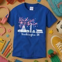 Washington Dc Funny Gift Cherry Blossoms Memorial Monut Meaningful Gift Kids T-Shirt thumb 3