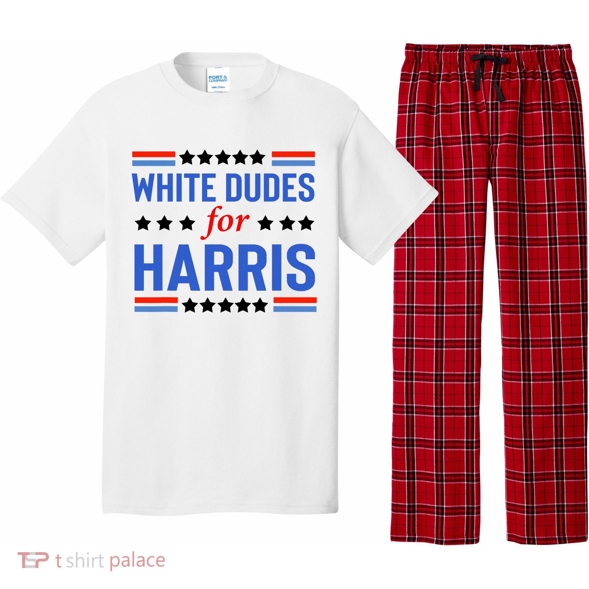 White Dudes For Kamala Harris Pajama Set