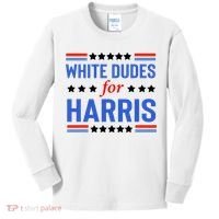 White Dudes For Kamala Harris Kids Long Sleeve Shirt thumb 0