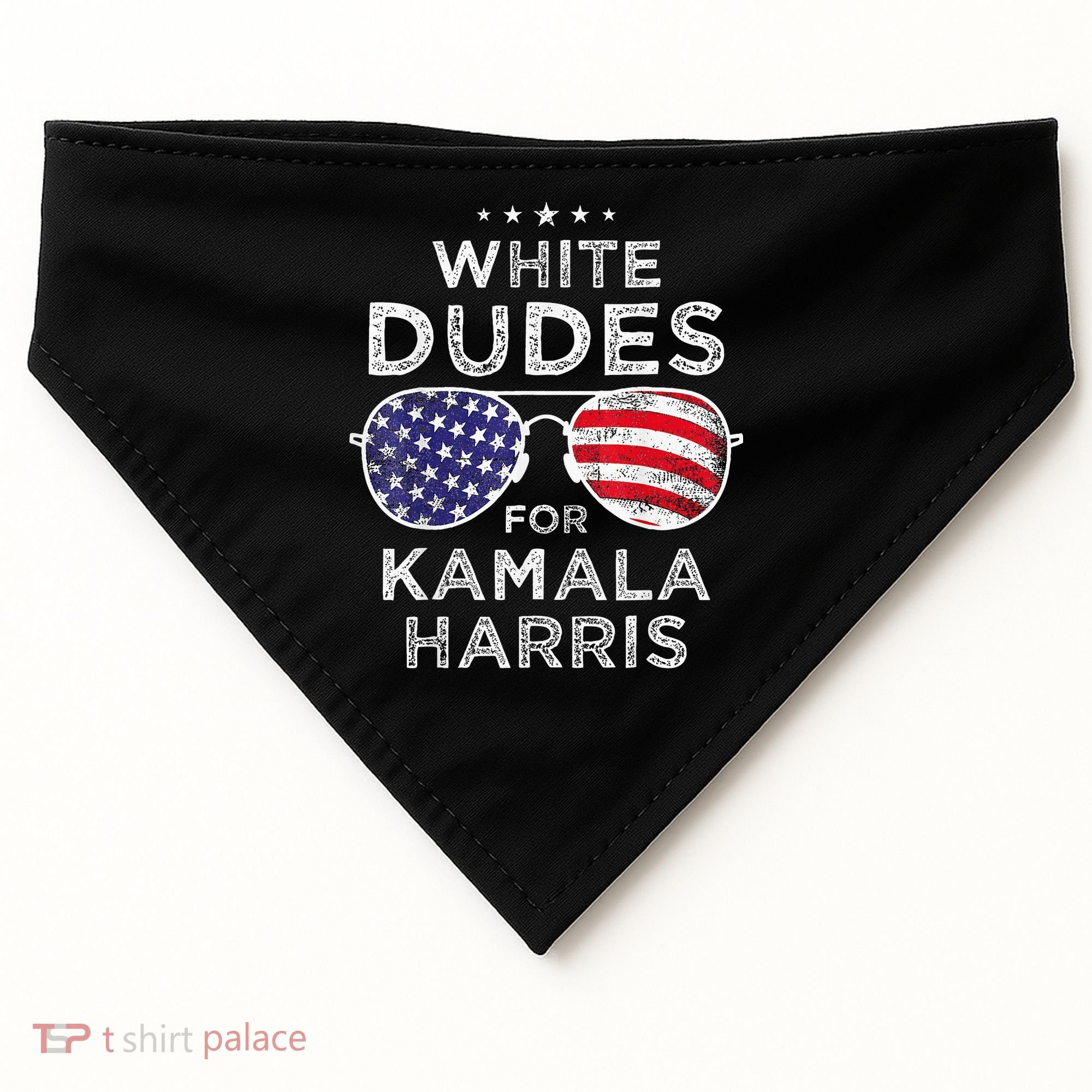 White Dudes For Kamala Harris Sunglasses USA-Made Doggie Bandana