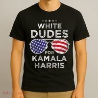 White Dudes For Kamala Harris Sunglasses T-Shirt thumb 3