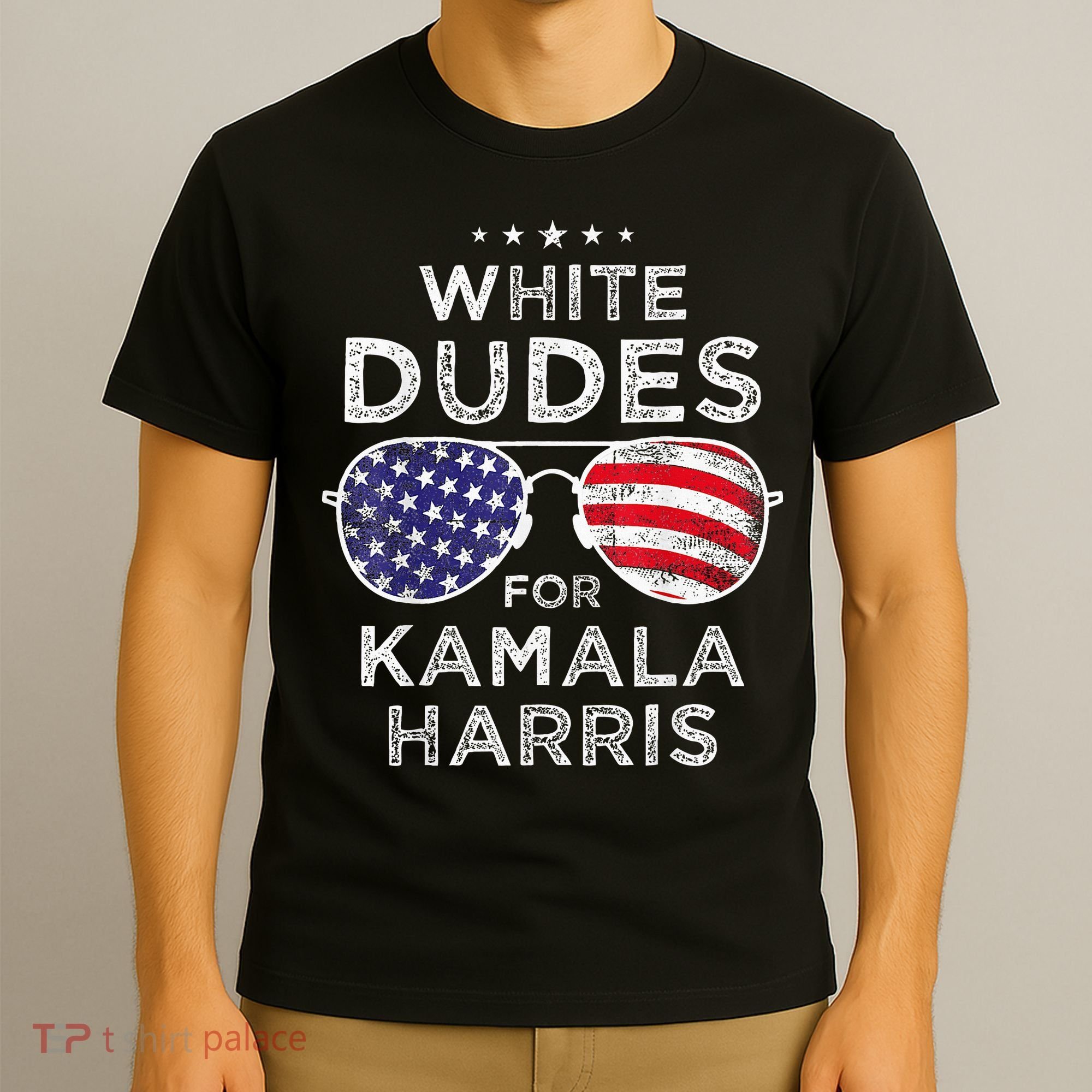 White Dudes For Kamala Harris Sunglasses T-Shirt
