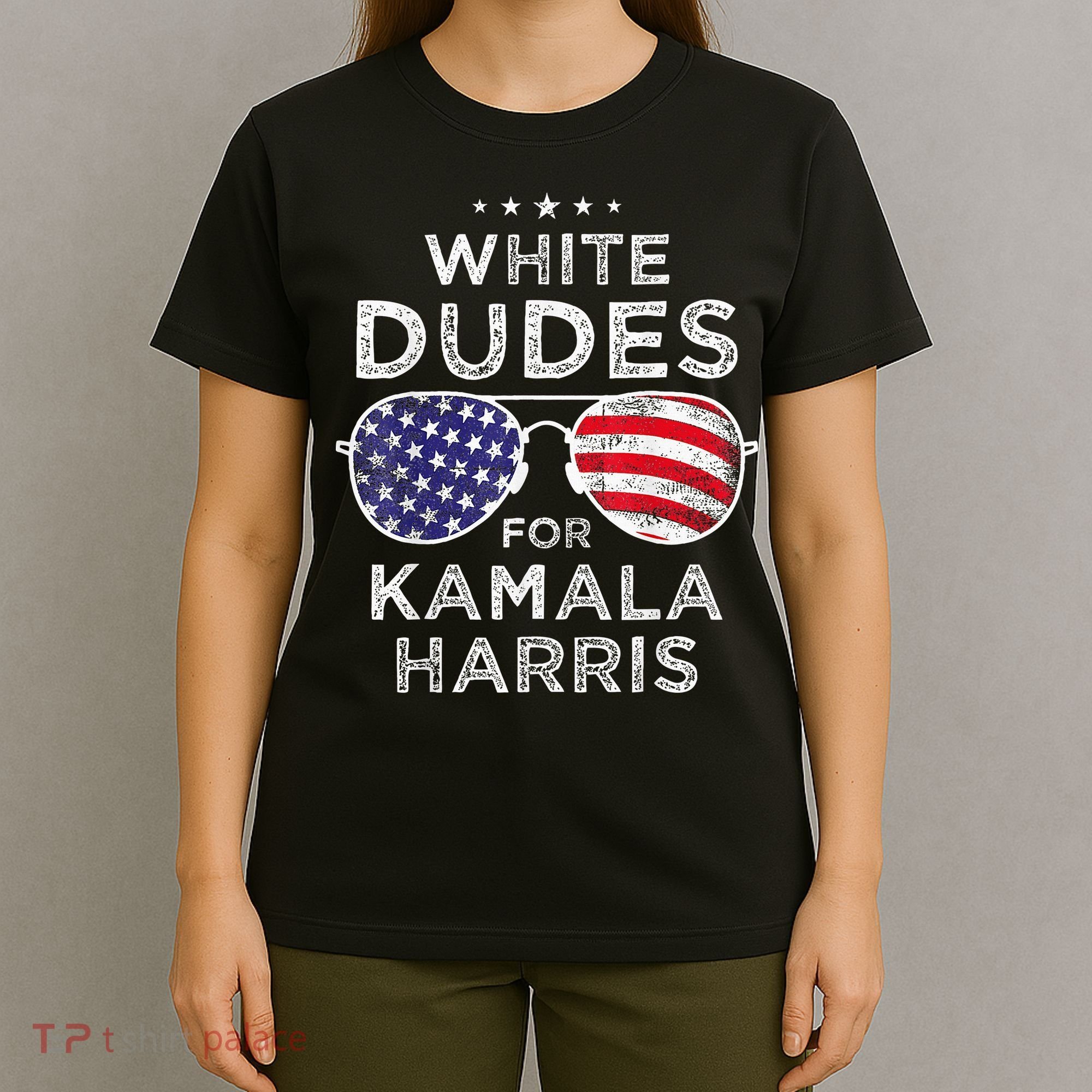 White Dudes For Kamala Harris Sunglasses T-Shirt