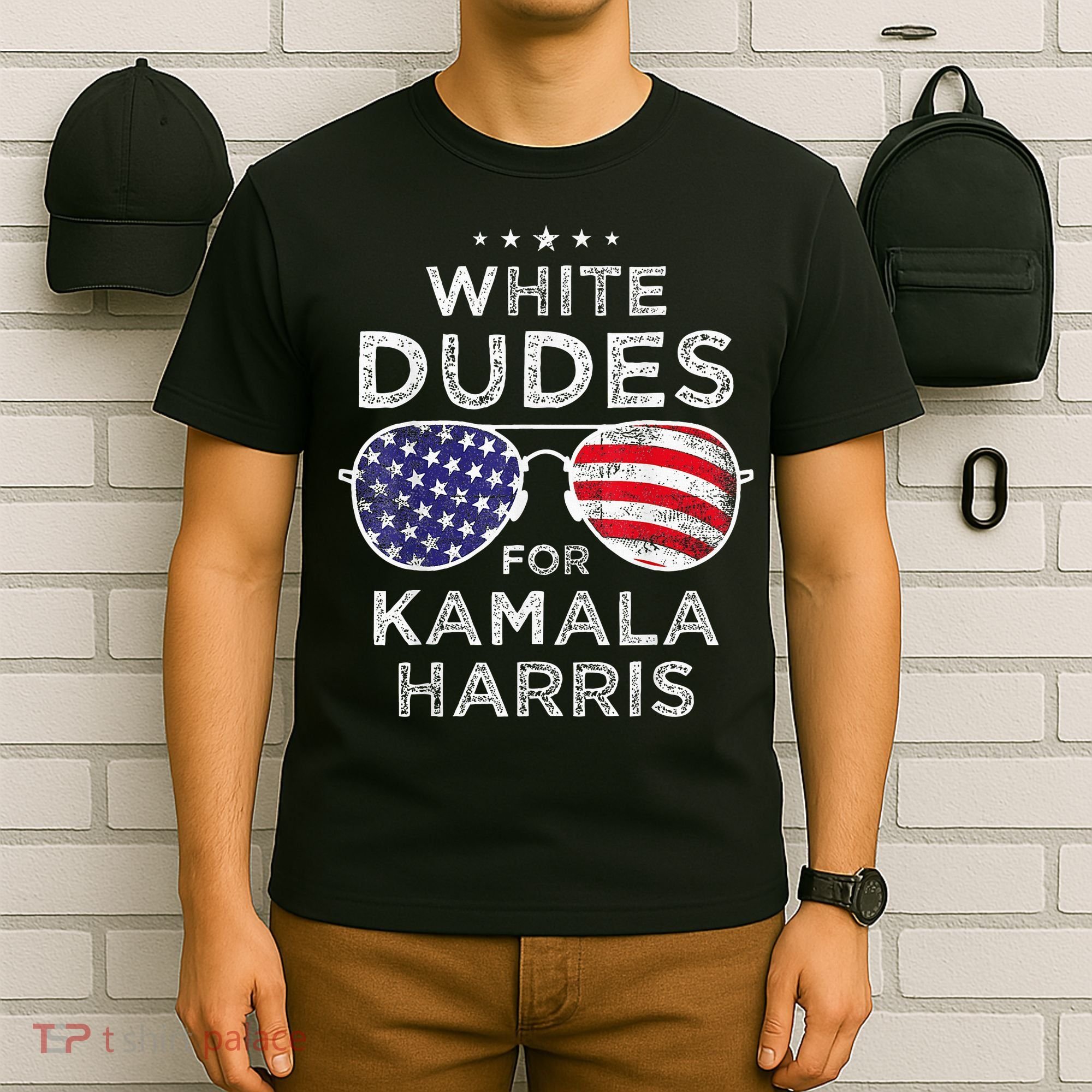 White Dudes For Kamala Harris Sunglasses T-Shirt